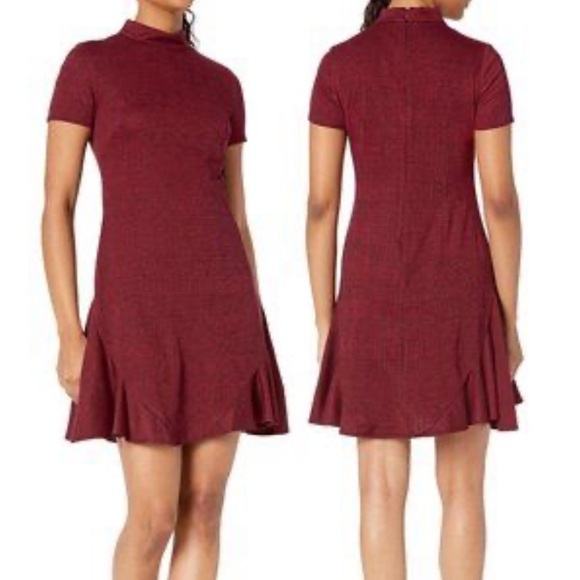 NWT-Nanette Lepore Mock Neck Plaid Dress with Side Panels and Invisible Zipper - Picture 1 of 10